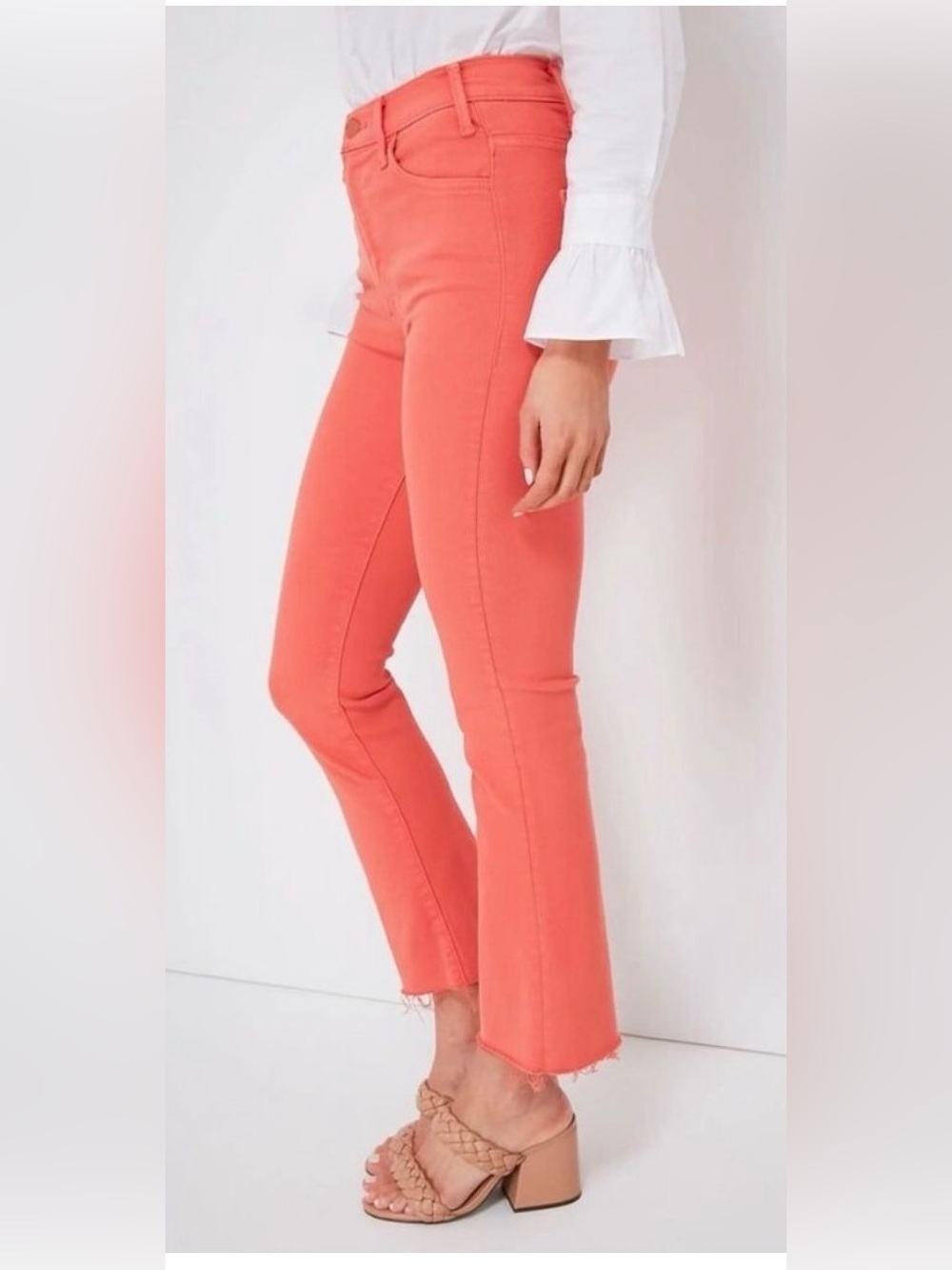 Mother The Hustler Ankle Fray in Persimmon sz 26